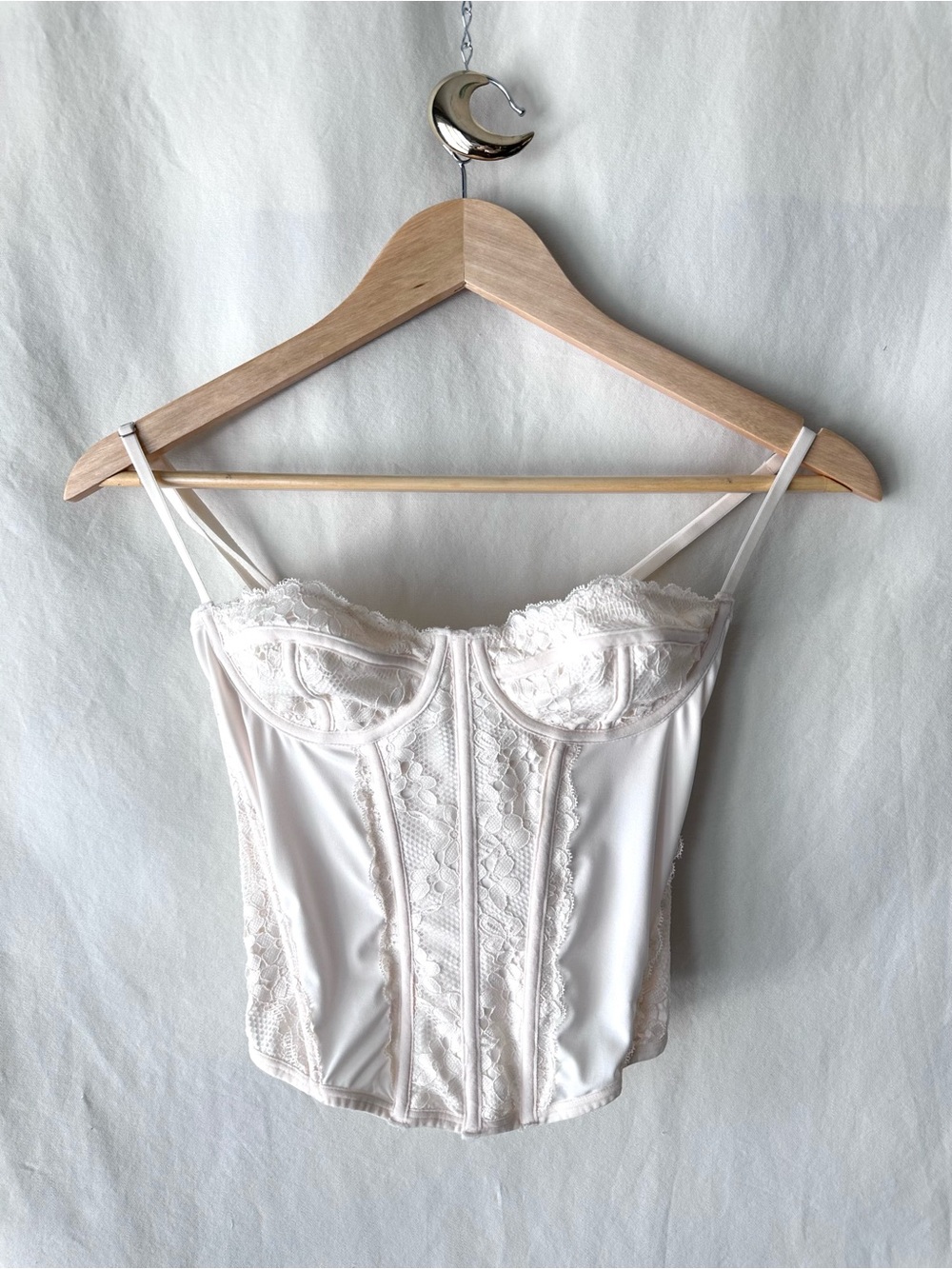 Delicate Ivory Lace Bustier Top